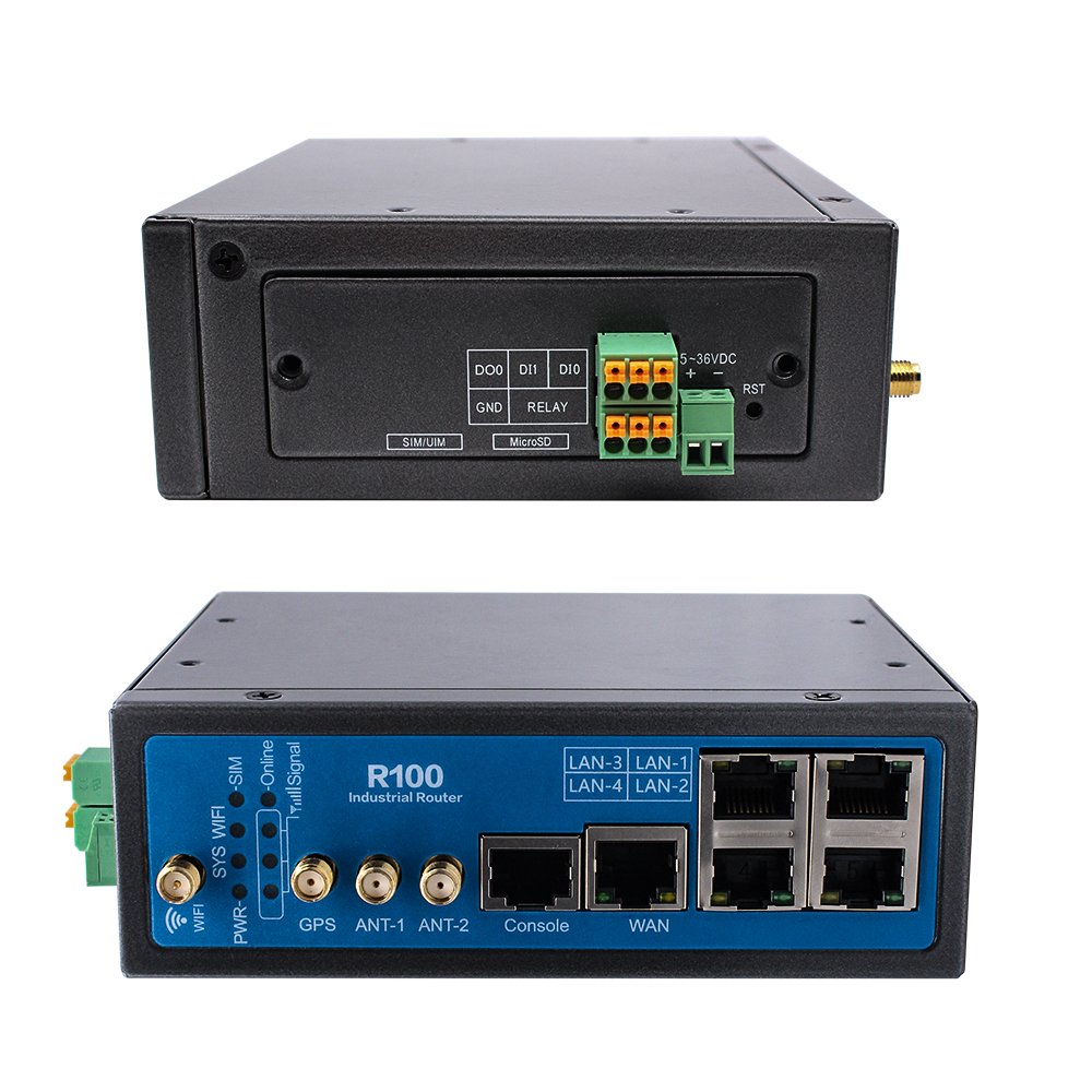 Support Modbus TCP RTU VPN R100 3G 4G wireless LTE router industrial with IO ports